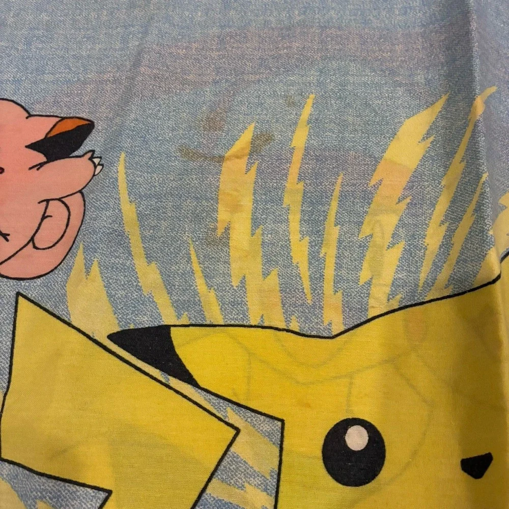 Nintendo Pokemon Standard Double Sided Pillowcase Pikachu‎ Ash Squirtle Vtg 1998